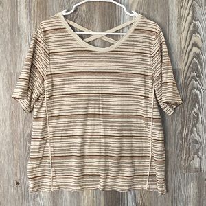 Wrap London Brown and tan horizontal top, 12